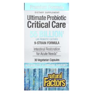Natural Factors Ultimate Probiotic Critical Care 55 bilhões de UFCs 30 Cápsulas Vegetarianas