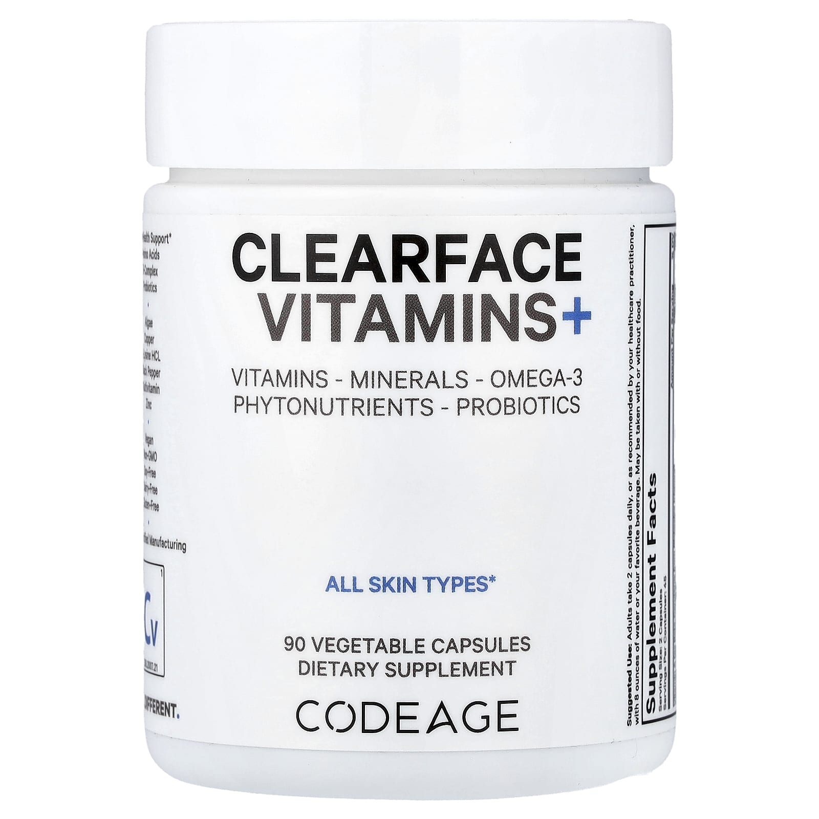 Codeage Clearface Vitamins+ 90 Cápsulas Vegetais