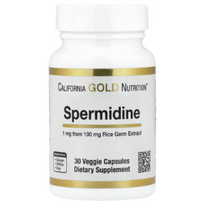 California Gold Nutrition Espermidina Extrato do Germe de Arroz 1 mg 30 Cápsulas Vegetais