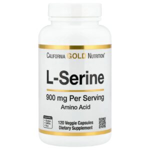 California Gold Nutrition L-serina 900 mg 120 Cápsulas Vegetais