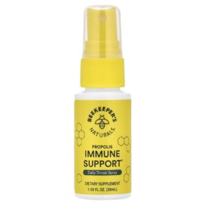 Beekeepers Naturals Suporte Imunológico de Própolis Spray Diário para Garganta 30 ml (106 fl oz)