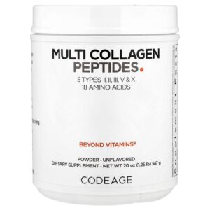 Codeage Peptídeos de Multicolágeno em Pó Sem Sabor 567 g (20 oz)