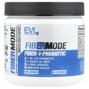 EVLution Nutrition FiberMode Fibra + Probiótico Sem Sabor 198 g (698 oz)