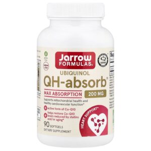 Jarrow Formulas Ubiquinol QH-Absorb® Absorção Máxima 200 mg 90 Cápsulas Softgel