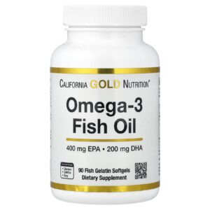 California Gold Nutrition Óleo de Peixe Ômega-3 Triglicerídeos Vivomega 1.000 mg 90 Cápsulas Softgel de Gelatina de Peixe