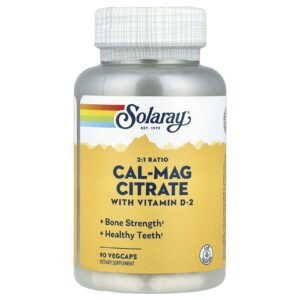 Solaray Citrato de Cal-Mag com Vitamina D2 90 Cápsulas Vegetais
