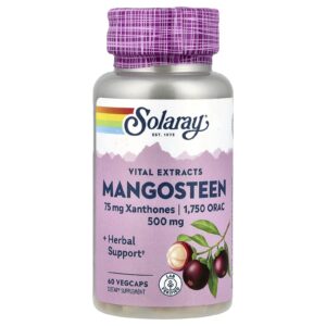 Solaray Extratos Vitais Mangostão 500 mg 60 VegCaps