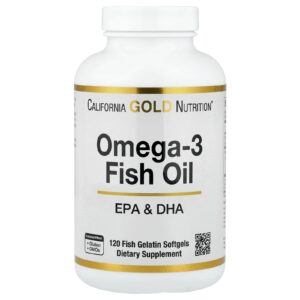 California Gold Nutrition Óleo de Peixe Ômega-3 120 Cápsulas Softgel de Gelatina de Peixe (1.250 mg por Cápsula Softgel)