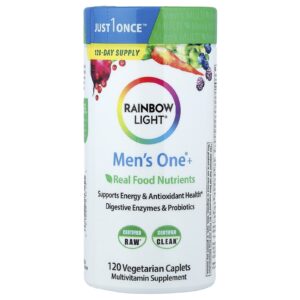 Rainbow Light Mens One®+ Nutrientes de Alimentos Reais 120 Cápsulas Vegetarianas