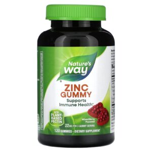 Natures Way Gomas de Zinco Frutos Silvestres Mistos 120 Gomas (11 mg por Goma)
