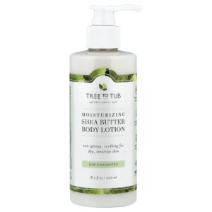 Tree To Tub Loção Corporal Hidratante com Manteiga de Karité Para Pele Seca e Sensível Crua e Sem Perfume 250 ml (85 fl oz)