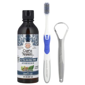 GuruNanda Enxaguante Bucal para Extração de Óleo Aiurvédico 3 Unidades