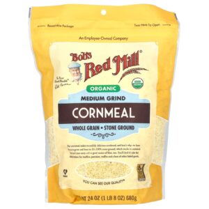 Bobs Red Mill Farinha de Milho Moída Média Orgânica Grãos Integrais 680 g (24 oz)