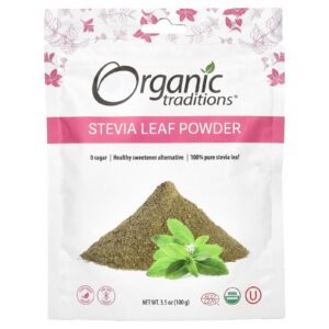 Organic Traditions Folha de Estévia em Pó 100 g (35 oz)