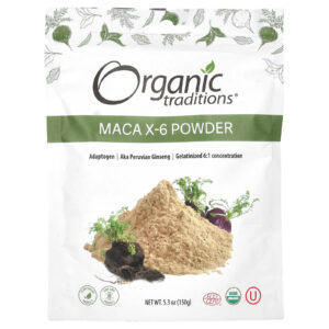 Organic Traditions Maca-Peruana X-6 em Pó 150 g (53 oz)