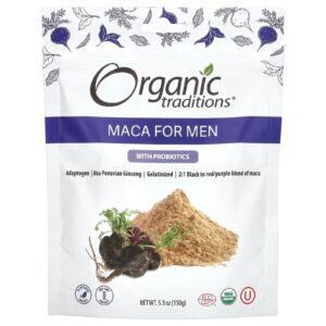 Organic Traditions Maca para Homens com Probióticos 150 g (53 oz)