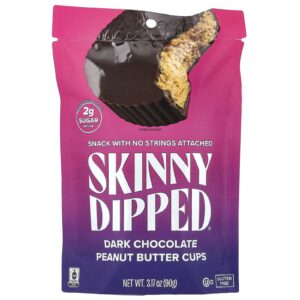 SkinnyDipped Tortinhas de Manteiga de Amendoim com Chocolate Amargo 90 g (317 oz)