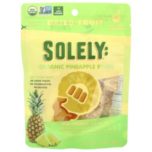Solely Frutas Desidratadas Orgânicas Anéis de Abacaxi 100 g (35 oz)