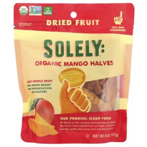 Solely Frutas Desidratadas Orgânicas Metades de Manga 227 g (8 oz)