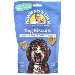 Newmans Own Organics Biscoitos para Cães Cães de Todos os Tamanho Peru e Batata-Doce 284 g (10 oz)