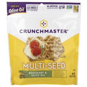 Crunchmaster Multisementes Crocantes Biscoitos de Arroz Assado Alecrim e Óleo de Oliva 113 g (4 oz)