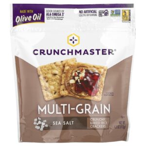 Crunchmaster Multigrãos Biscoitos de Arroz Assado Crocantes Sal Marinho 113 g (4 oz)