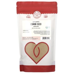 Pure Indian Foods Semente de Cominho Orgânico Moído 226 g (8 oz)
