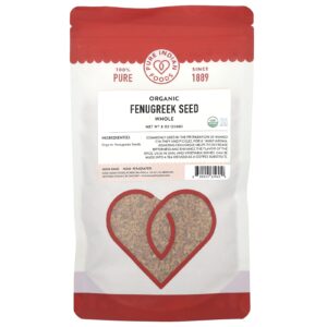 Pure Indian Foods Semente de Fenacho Orgânico Inteiro 226 g (8 oz)