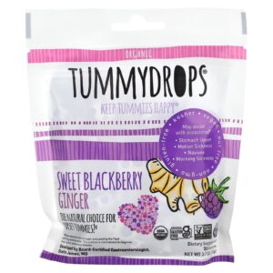 Tummydrops Amora e Gengibre Doces Orgânicos 33 Pastilhas