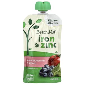 Beech-Nut Ferro e Zinco Mais de 12 Meses Maçã Mirtilos e Espinafre 99 g (35 oz)