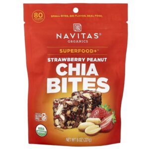 Navitas Organics Chia Bites Superfood+® Morango e Amendoim 227 g (8 oz)