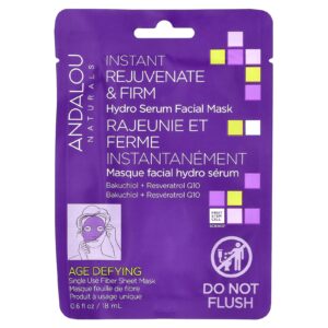 Andalou Naturals Instant Rejuvenate & Firm Máscara Facial Hydro Serum Beauty 1 Folha de Fibra 18 ml (06 fl oz)