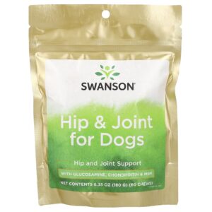 Swanson Quadril e Articulações para Cães com Glicosamina Condroitina e MSM 60 Mastigáveis 180 g (635 oz)