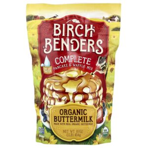 Birch Benders Mistura Completa para Waffle e Panqueca Leitelho Orgânico 454 g (1 lb)