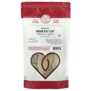 Pure Indian Foods Folha de louro da Índia Orgânica Inteira 28 g (1 oz)