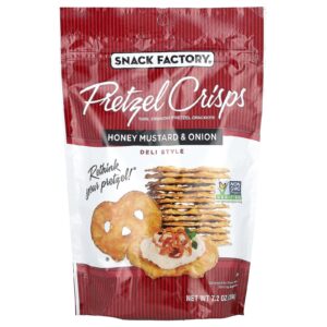 Snack Factory Pretzel Crisps Mostarda com Mel e Cebola Estilo Deli 204 g (72 oz)