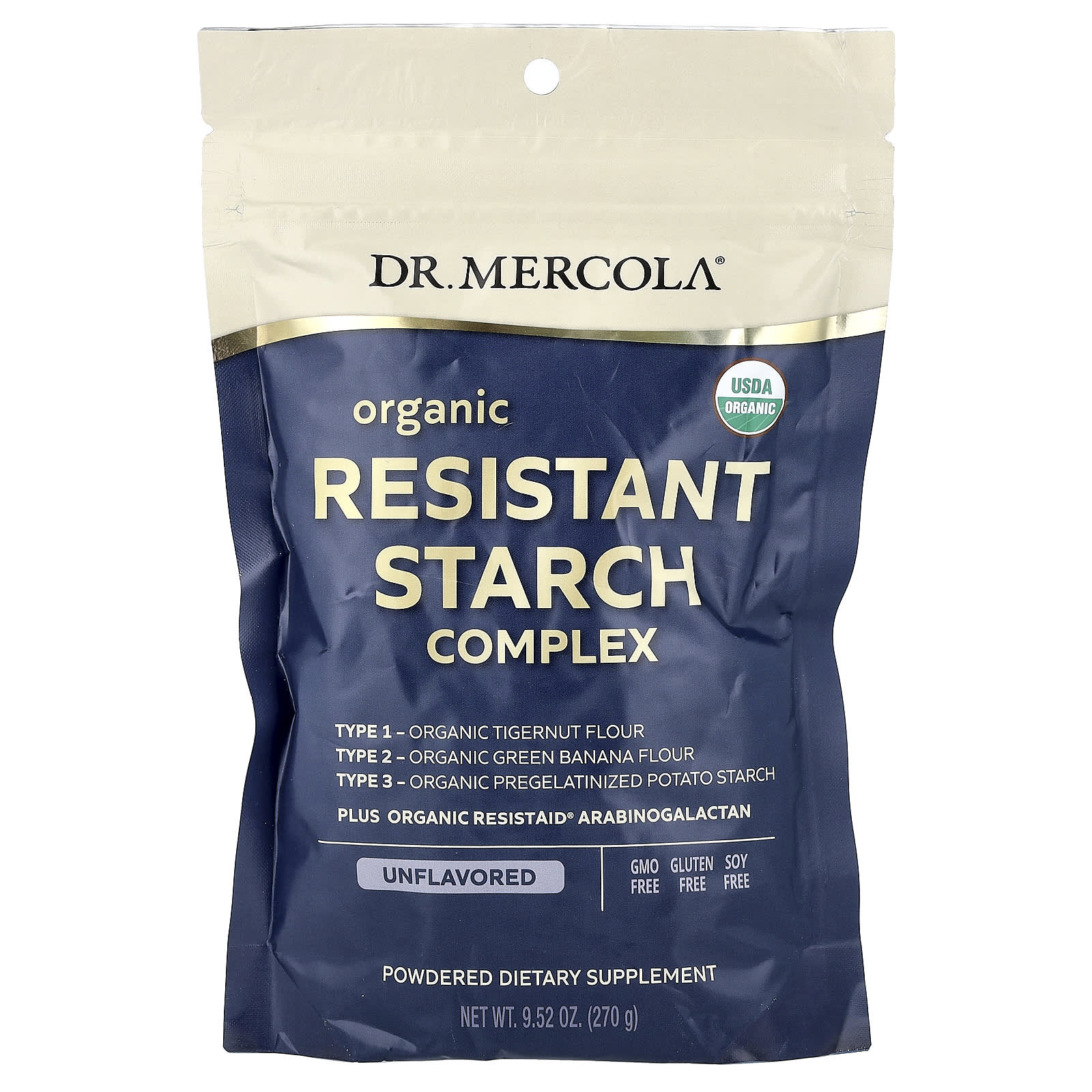 Dr. Mercola Complexo de Amido Resistente Orgânico Sem Sabor 270 g (952 oz)