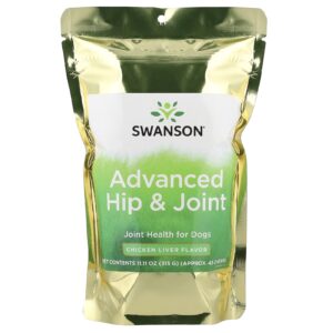 Swanson Advanced Quadril e Articulações Para Cães Fígado de Frango 45 Cápsulas Mastigáveis 315 g (1111 oz)