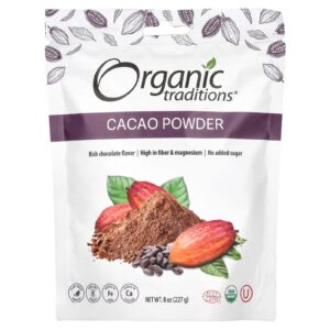 Organic Traditions Cacau em Pó 227 g (8 oz)