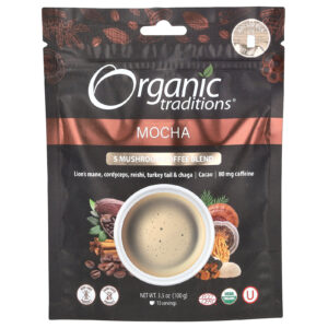 Organic Traditions Mistura de Café com 5 Cogumelos Mocha 100 g (35 oz)