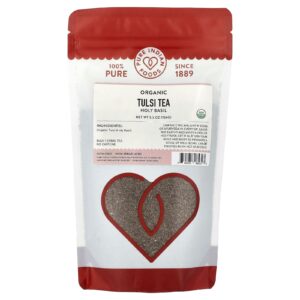 Pure Indian Foods Chá Tulsi Orgânico Manjericão Santo Sem Cafeína 156 g (55 oz)