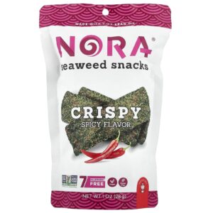 Nora Snacks Lanches de Algas Marinhas Sabor Picante Crocante 28 g (1 oz)