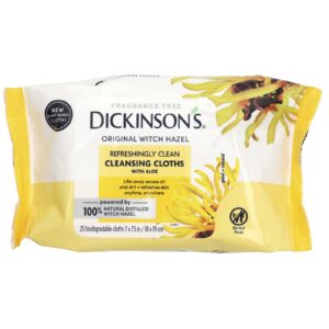 Dickinson Brands Hamamélis Original Lenços de Limpeza Refrescantes Sem Perfume 25 Panos