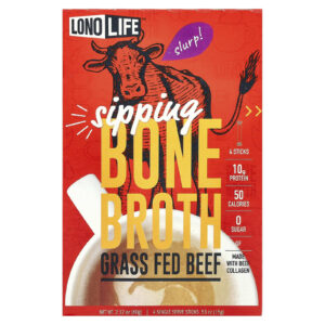 Lonolife Gole Caldo de Bone Carne de Gado Criado no Pasto 4 Embalagens 15 g (053 oz) Cada