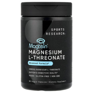 Sports Research Magtein® L-treonato de Magnésio 90 Cápsulas Vegetais (666 mg por Cápsula)