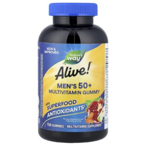 Natures Way Gomas Multivitamínicas Alive!® para Homens com Mais de 50 Anos Frutas 150 Gomas