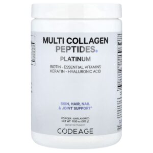 Codeage Peptídeos de Multicolágeno Platinum em Pó Sem Sabor 326 g (115 oz)