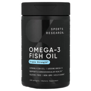 Sports Research Óleo de Peixe Ômega-3 Potência Tripla 120 Cápsulas Softgel