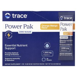 Trace Power Pak Zero Açúcar Laranja e Manga 30 Embalagens 61 g (022 oz) Cada