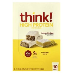 Think ! Barras com Alto Teor de Proteína Delícia de Limão 10 Barras 60 g (21 oz) cada